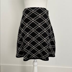 Krimson Klover Black and White Geometric Sweater Skirt